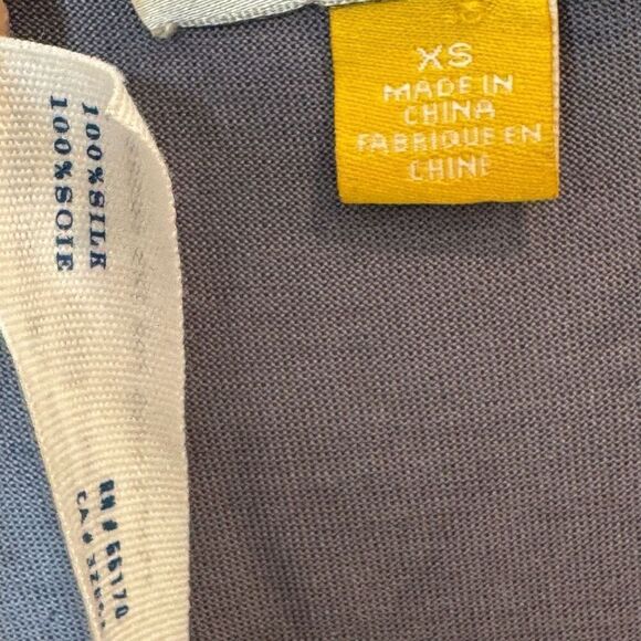 Leifsdottir Anthropologie Silk Knit Top Draped Long Sleeve Scoop Grey XS - Picture 5 of 11